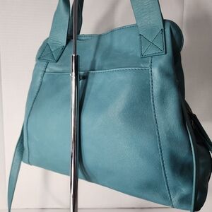 American Leather Teal EUC   handbag shoulder tote.